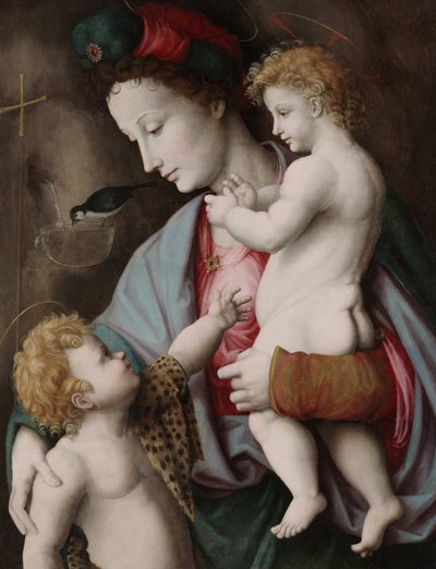 Madonna és gyermek Szent Jánossal, 1525 körül (olaj, tábla) alkotó: Francesco Ubertini Il Bacchiacca