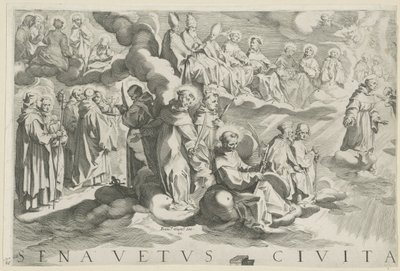 Siena térképe (bal felső rész) Senavetus civitas virginis (cím a tárgyon) alkotó: Francesco Vanni