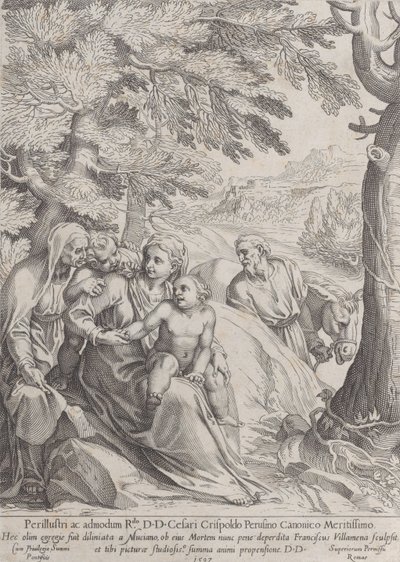A többi az egyiptomi repülésen, 1597. alkotó: Francesco Villamena