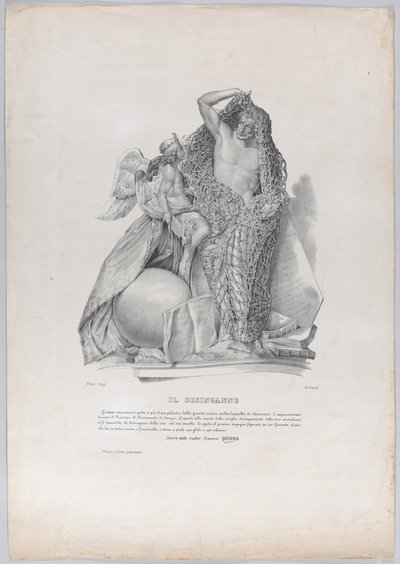 Raimondo di Sangro herceg kibontakozik a világi gondok hálójából ..., kb. 1840-50. alkotó: Francesco Wenzel