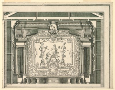 Keresztmetszet, Proscenium és Curtain, Teatro Filarmonico, Verona alkotó: Francesco Zucchi