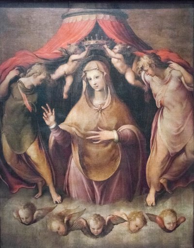 A Szűz koronázása (olaj, vászon) alkotó: Francesco de Rossi Salviati Cecchino