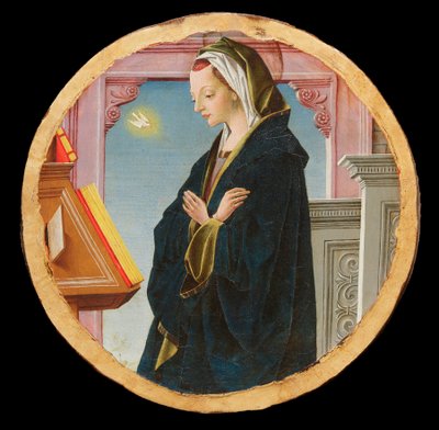 Griffoni poliptichon: Szűz Angyali üdvözlet, kb. 1472-1473. alkotó: Francesco del Cossa