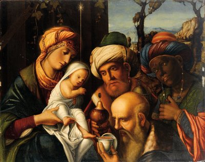 A mágusok imádása alkotó: Francesco di Simone da Santacroce