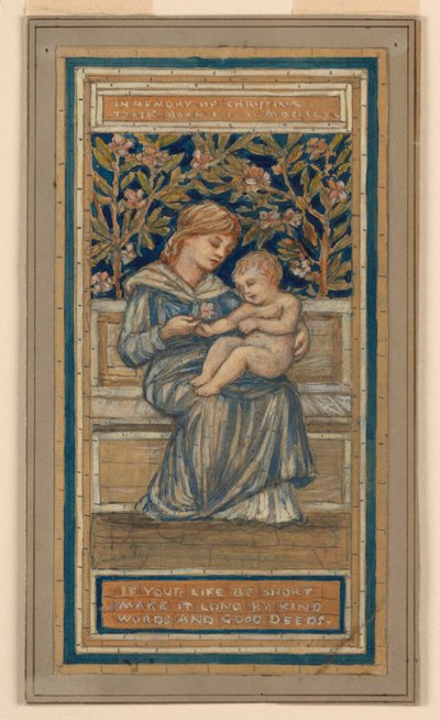Tervezés ólomüveg ablakhoz Christina Trask emlékére alkotó: Francis Augustus Lathrop