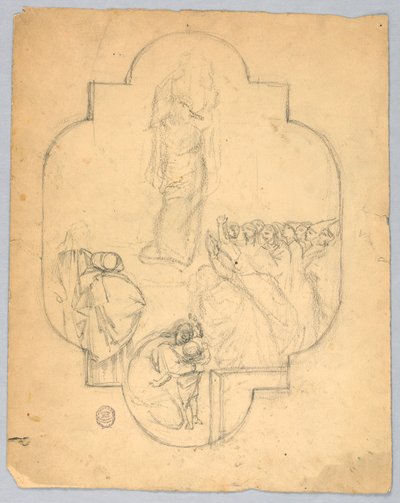 Vázlat ablakhoz vagy mennyezethez alkotó: Francis Augustus Lathrop