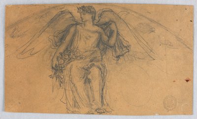 Vázlat angyal virágokkal alkotó: Francis Augustus Lathrop