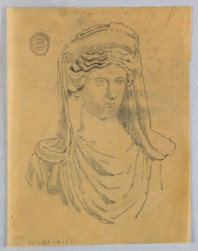 Vázlat egy nő mellszobra alkotó: Francis Augustus Lathrop