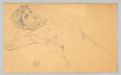 Vázlat a női aktról alkotó: Francis Augustus Lathrop