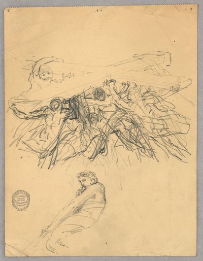 Keresztet viselő figurák vázlata alkotó: Francis Augustus Lathrop