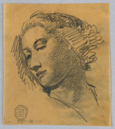 Vázlat egy női fejről alkotó: Francis Augustus Lathrop