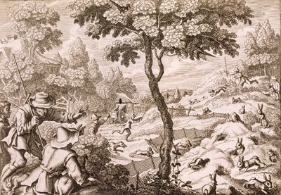 Cony Catching, Hollar Vencel metszete, 1671 alkotó: Francis Barlow
