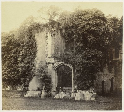 Ruïne van Raglan kastély Monmouthshire-ben Raglan kastély. Nagy lépcsőház (cím az objektumon) alkotó: Francis Bedford