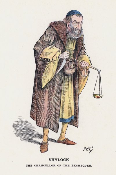 Shylock, a pénzügyminiszter (színes litó) alkotó: Francis Carruthers Gould