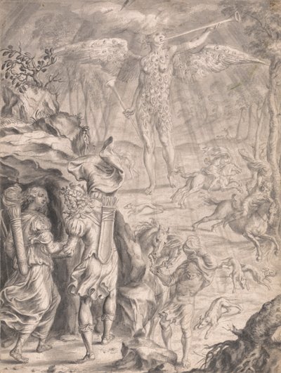 Dido és Aeneas menedéket nyújtanak a barlangban alkotó: Francis Cleyn