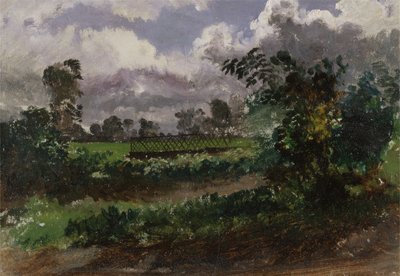 Kilátás a művész kertjére a devonshire-i Exmouth-i házából (olaj, papír, kartonra szerelve) alkotó: Francis Danby