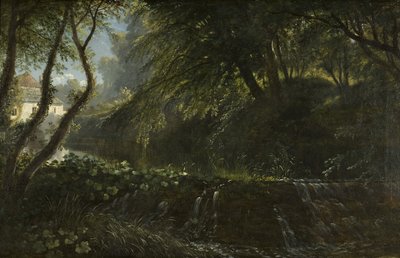 Folyói jelenet gáttal és malommal, 1823 körül alkotó: Francis Danby