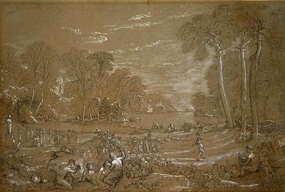 Tanulmány az aranykorról (ceruza és kréta papíron) alkotó: Francis Danby