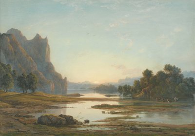 Naplemente egy folyó táj felett alkotó: Francis Danby