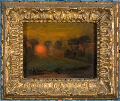Naplemente a fákon keresztül, 1855 körül (olaj a kártyán) alkotó: Francis Danby