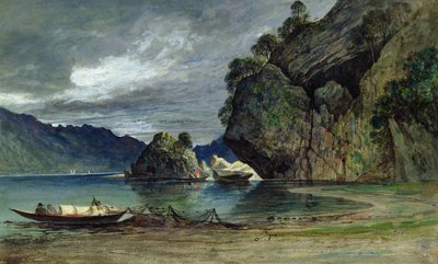 Egy vihar megközelítése a Liensfjordon (akvarell papíron) alkotó: Francis Danby