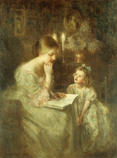 Storytime (olaj, vászon) alkotó: Francis Day