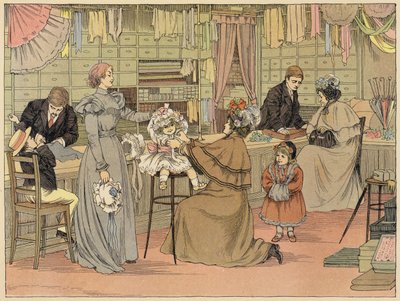 Bedford üzletek könyve: Milliner (színes litográfia) alkotó: Francis Donkin Bedford