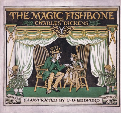Címlapterv, a The Magic Fishbone kiadótól, Warne  Co, 1940 körül (színes litográfia) alkotó: Francis Donkin Bedford