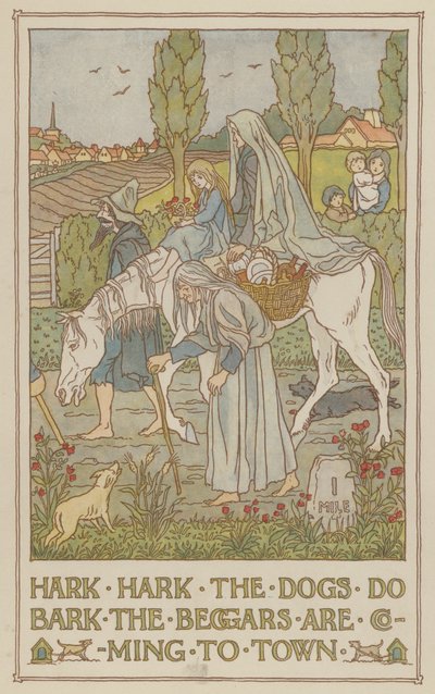 Hark hark hark the dogs do bark the beggars are coming to town (színes litho) alkotó: Francis Donkin Bedford