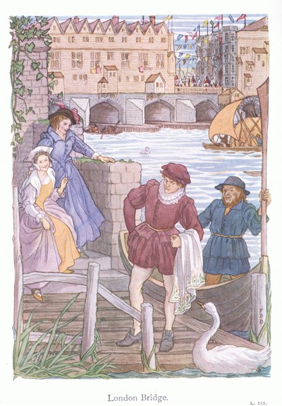 London Bridge (színes litográfia) alkotó: Francis Donkin Bedford