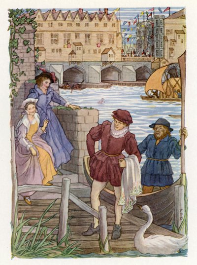Merrie England: London Bridge (színes litográfia) alkotó: Francis Donkin Bedford