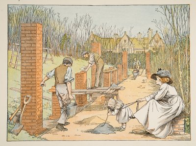 Az építő, a Négy és húsz munkás, pub. 1900 (színes litográfia) alkotó: Francis Donkin Bedford