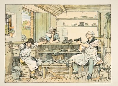 A suszter, a Négy és húsz munkásból, pub. 1900 (színes litográfia) alkotó: Francis Donkin Bedford