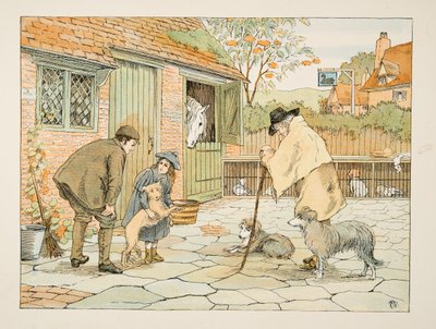 Az állatorvos, a Négy és húsz munkás, pub. 1900 (színes litográfia) alkotó: Francis Donkin Bedford