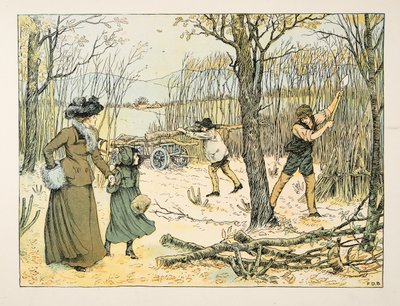 A favágó, a Four and Twenty Toilersből, pub. 1900 (színes litográfia) alkotó: Francis Donkin Bedford