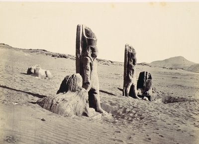 Kolosszusok és szfinxek Wady Sabouában, 1857. alkotó: Francis Frith