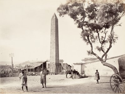 Egyiptomi obeliszk, Kleopátra tűje, Alexandriában, Egyiptomban, kb. 1870. alkotó: Francis Frith