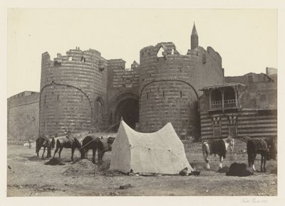 Bab al-Azab kilátása, a kairói fellegvár kapuja A Báb El-Azab Citadella (cím a tárgyon) alkotó: Francis Frith