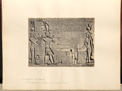 Szobrok, Denderah, "Kleopátra és fia, Nero Casar" alkotó: Francis Frith