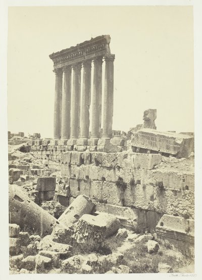 A nagy oszlopok Baalbecben, 1857. alkotó: Francis Frith