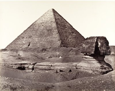 A nagy piramis és a nagy szfinx, 1858. alkotó: Francis Frith