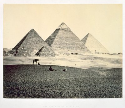 „El-Geezeh piramisai délnyugatról”, Egyiptom, 1858 alkotó: Francis Frith
