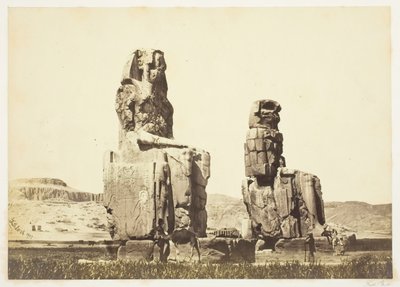 Memnon szobrai, 1857, nyomtatva 1862. alkotó: Francis Frith