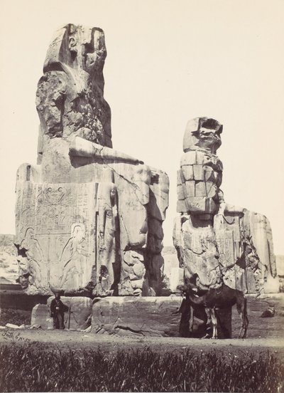 Memnon szobrai. Thébai síkság, 1857. alkotó: Francis Frith