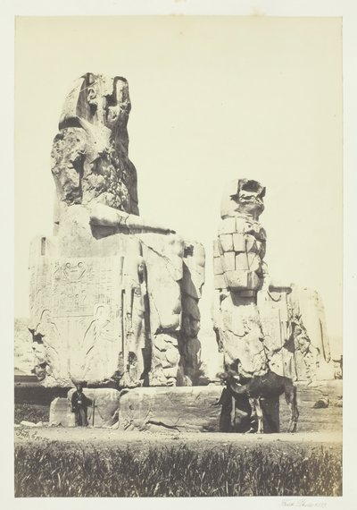 Memnon szobrai, Thébai síkság, 1857. alkotó: Francis Frith