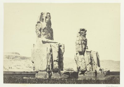 Memnon szobrai, Thébai síkság, 1857. alkotó: Francis Frith