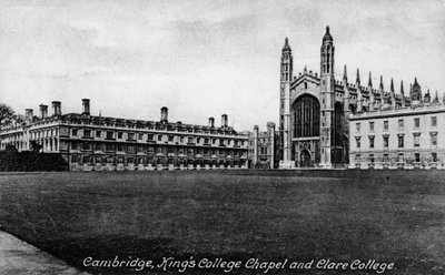 Kings College Chapel és Clare College, Cambridge, Cambridgeshire, 19. század vége. alkotó: Frith and Co