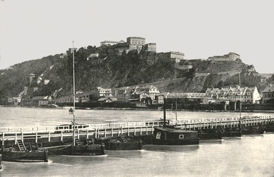 Ehrenbreitstein erődje a Rajnánál, Németország, 1895. alkotó: Frith and Co