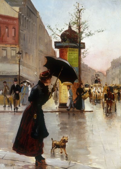 Párizsi utcai jelenet, 1890 alkotó: Francis Garat