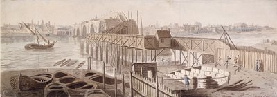 Blackfriars híd építése, c1762 alkotó: Francis Grose